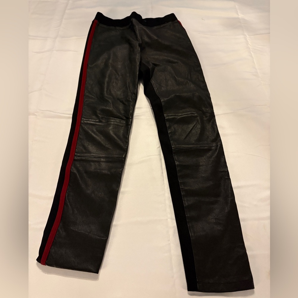 Tommy Hilfiger Black Leather Stretch Leggings